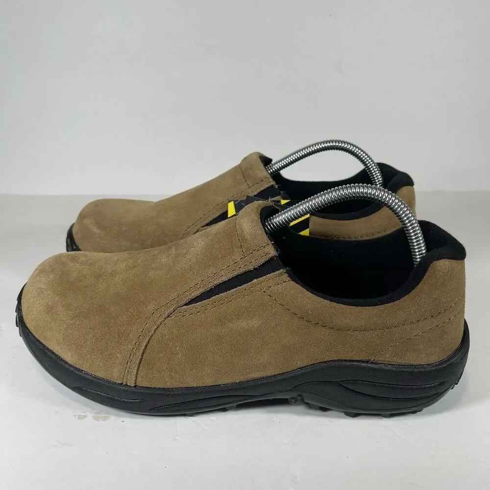 Brazos Work Force Men’s Steel Toe Slip On Work Shoes Suede Brown ASTM F2413-17